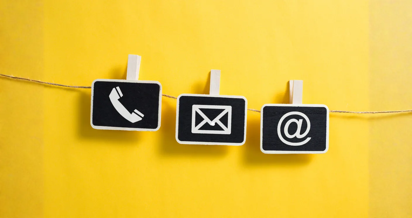Phone, email and web contact icons